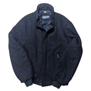 Members Only | Vintage Charcoal Gray Wool Bomber Jacket Men's Size 46L